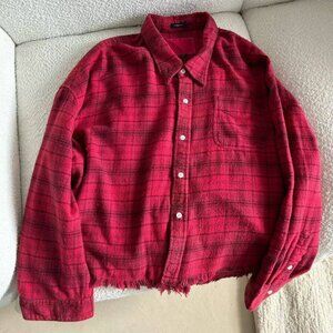 R13 Drop Neck Cropped Shirt